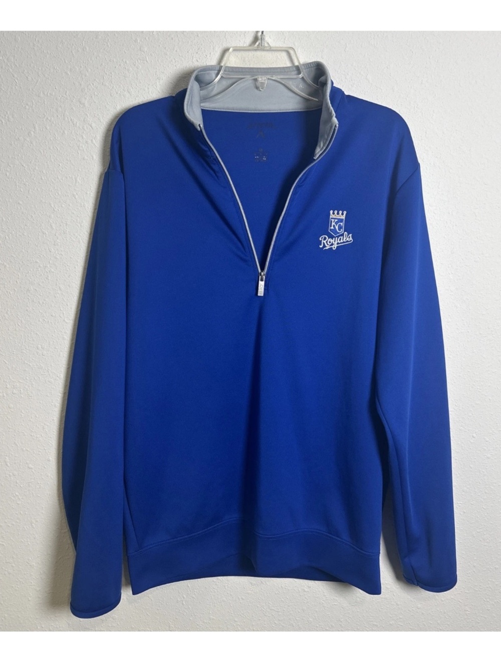 Kansas City Royals Antigua Blue 1/2 Zip Pullover Warmup Track Jacket Men’s Med